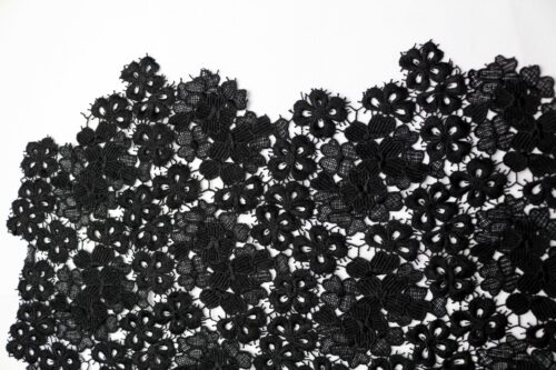 3D Sun Floral Embroidered Water Soluble Bridal Guipure Lace Fabric