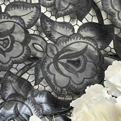 Guipure floral lace fabric