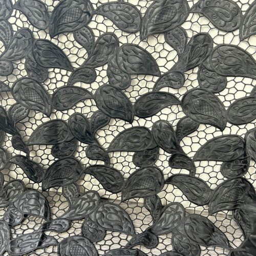 Paisley embroidered lace fabric