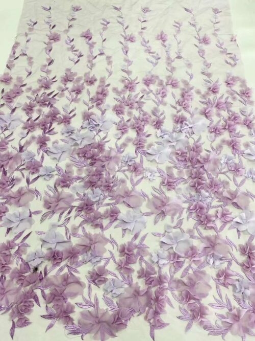 Sheer fabric with delicate floral embroidery