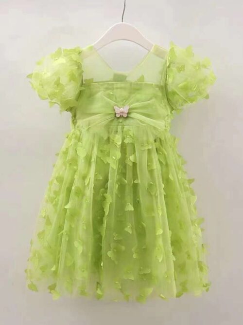 Sheer fabric with 3D butterfly appliqu