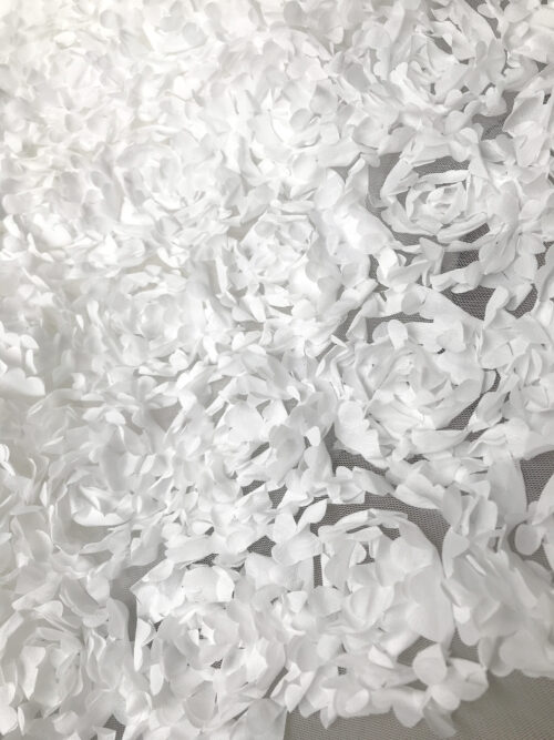 3D rose embroidered tulle fabric
